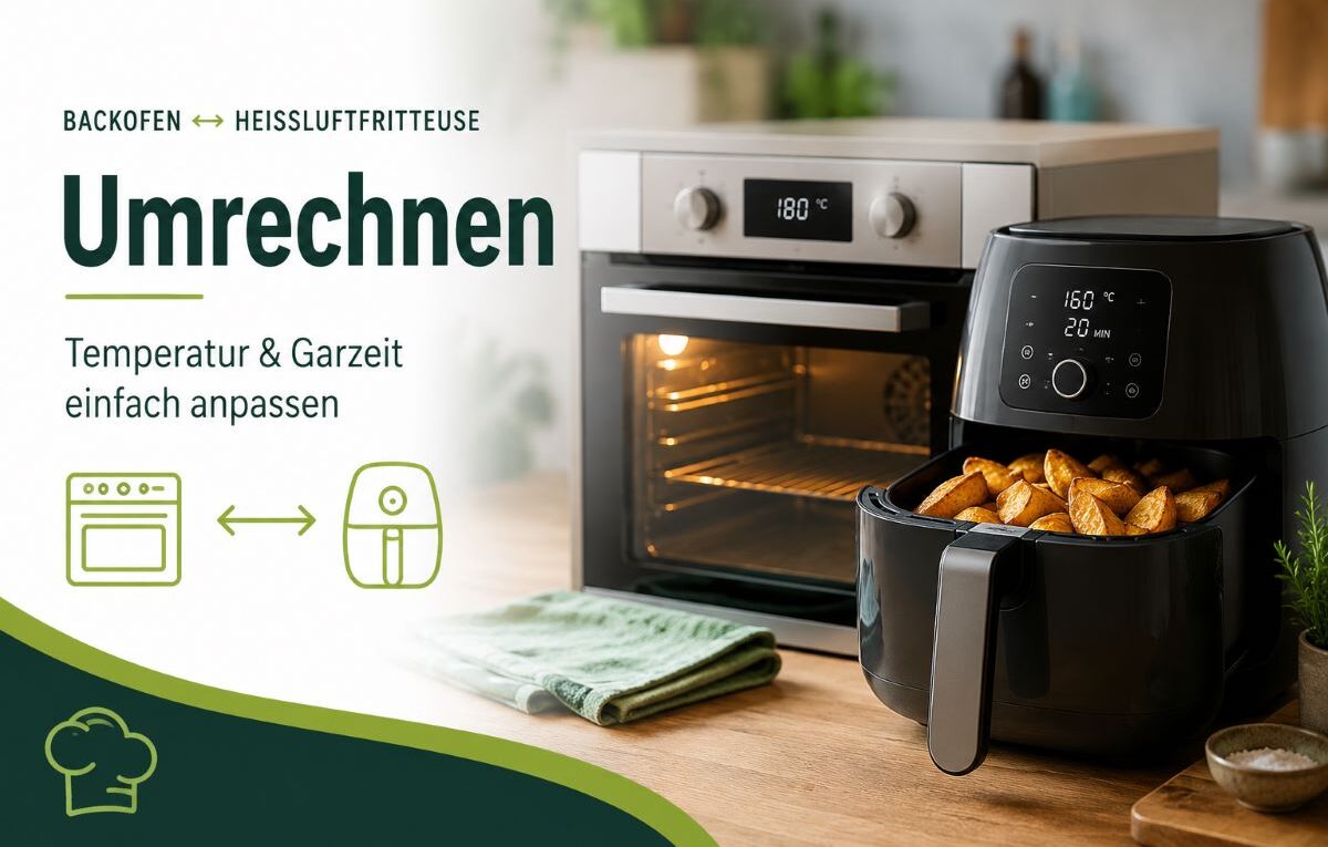 Backofen auf Heißluftfritteuse umrechnen
